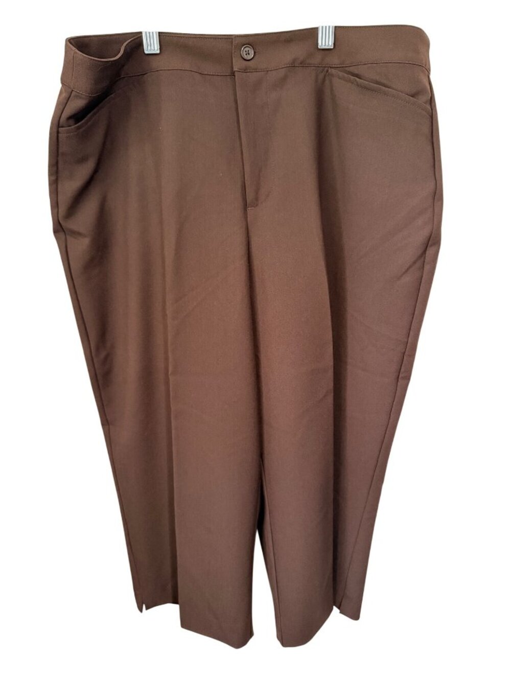 Christopher & Banks Cropped Trousers Brown Split Hem Womans 14
